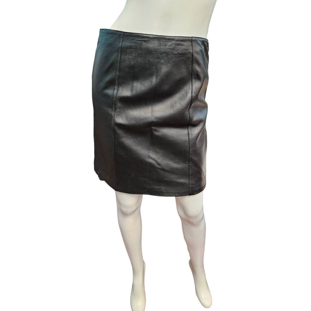 Leather Limited Black Skirt Size 4 Genuine Leather Pencil